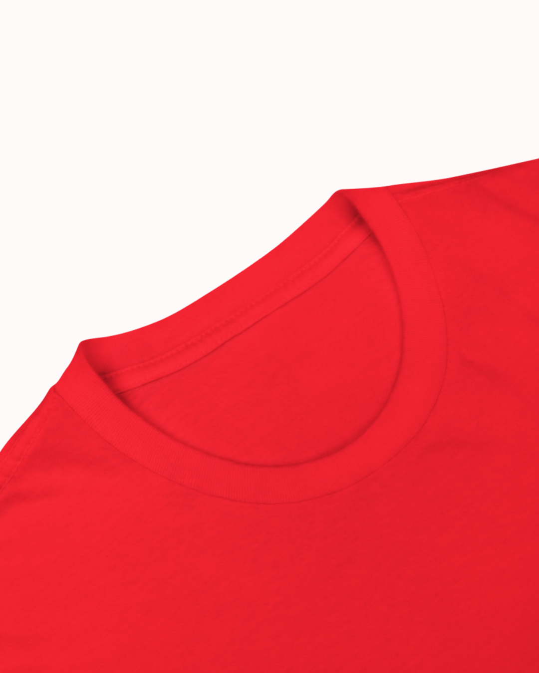 Close-up of a Red t-shirt showcasing its clean neckline and a visible seam, emphasizing the high-quality fabric. Perfect for fans of funny merchandise, bold humor, and witty sarcasm.