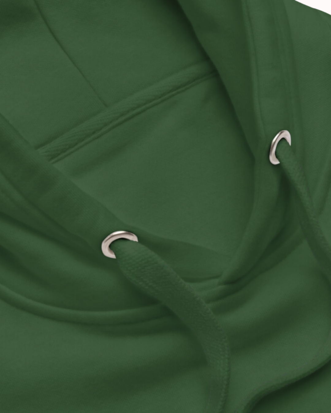 Close-up of a forest green hoodie showcasing its drawstrings and sturdy stitching, emphasizing the high-quality design. Perfect for fans of funny merchandise, bold humor, and witty sarcasm.