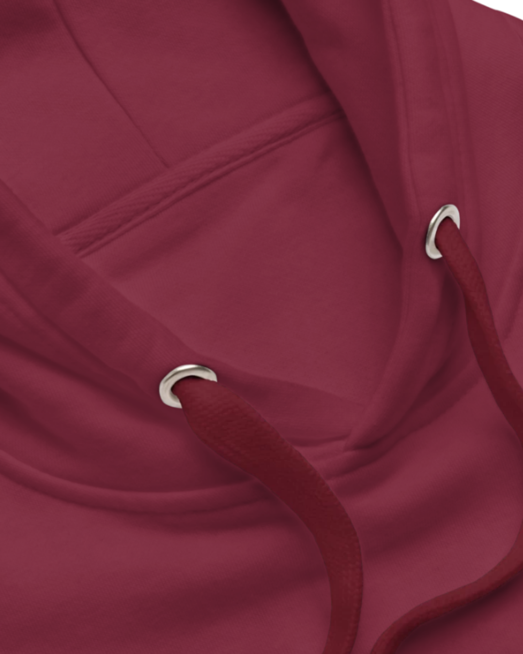 Close-up of a maroon hoodie showcasing its drawstrings and sturdy stitching, emphasizing the high-quality design. Perfect for fans of funny merchandise, bold humor, and witty sarcasm.