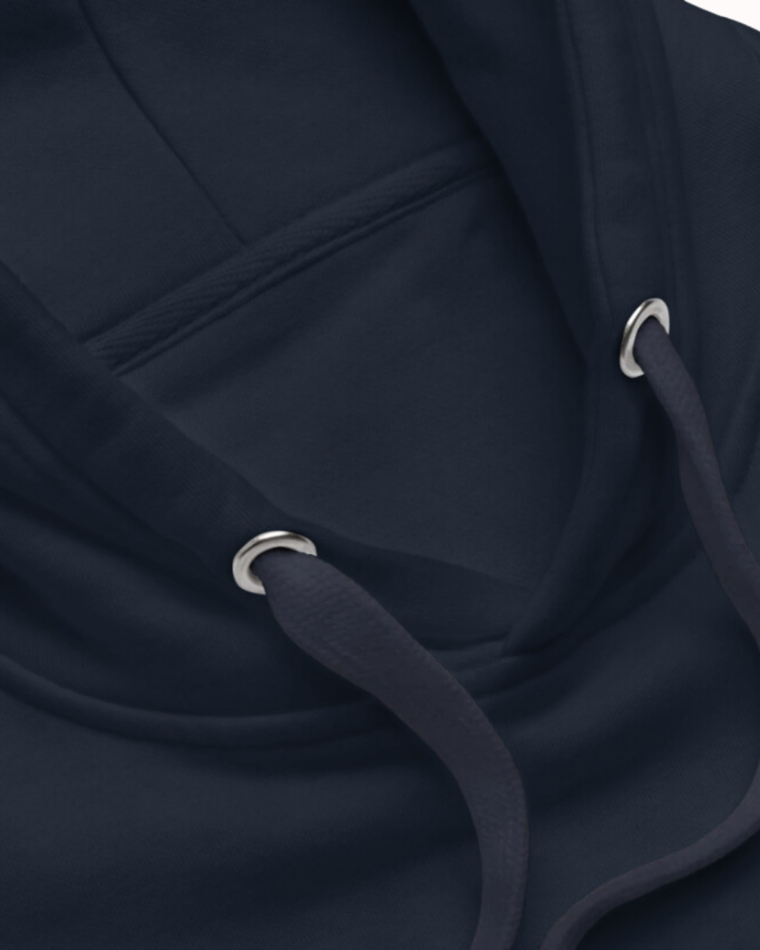Close-up of a Navy Blazer hoodie showcasing its drawstrings and sturdy stitching, emphasizing the high-quality design. Perfect for fans of funny merchandise, bold humor, and witty sarcasm.